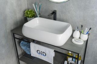 Раковина Gid N9239 51134 накладная белая 60x40x15